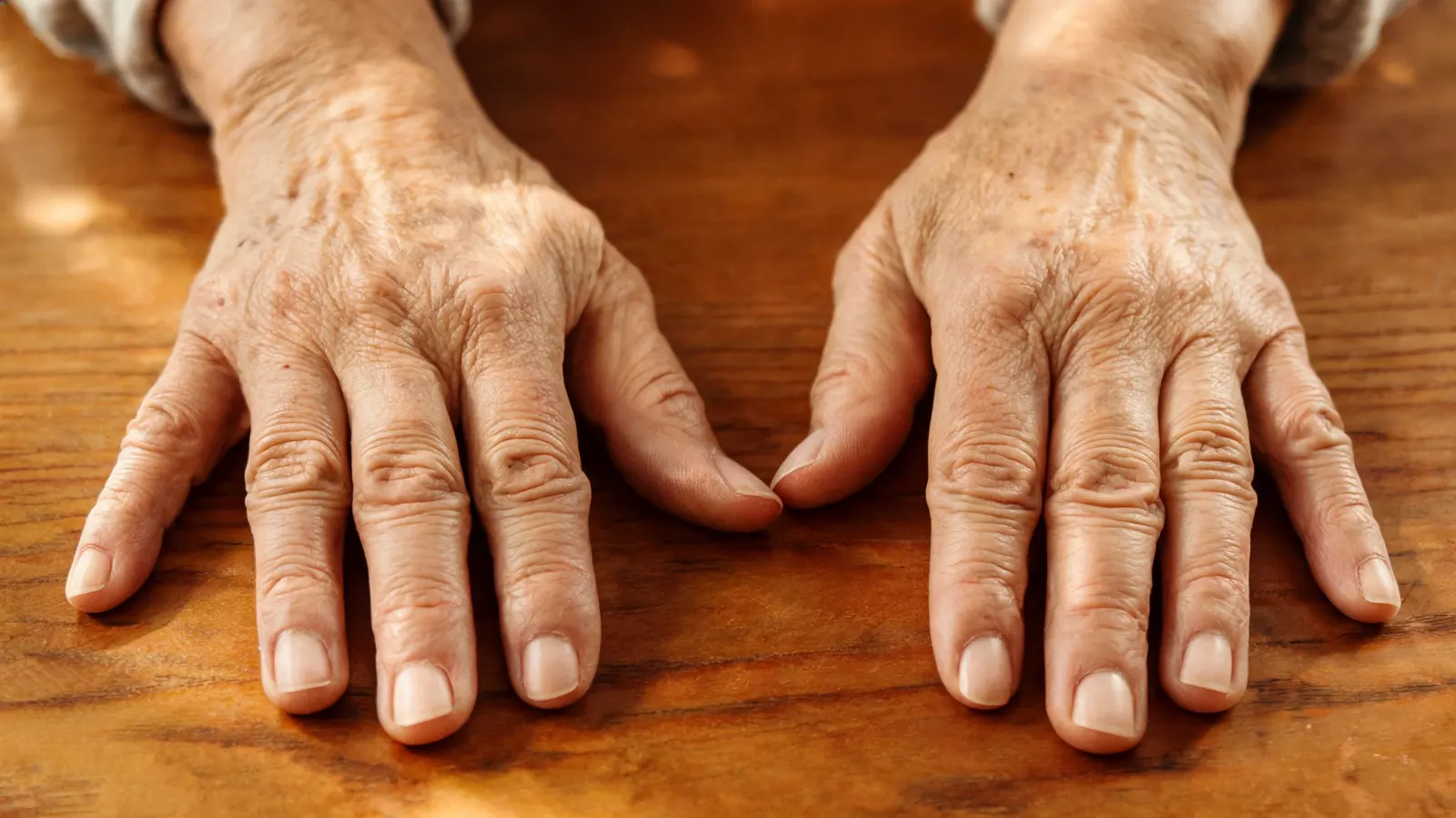 Close-up of a woman's hands showing healthy, unbroken nails
